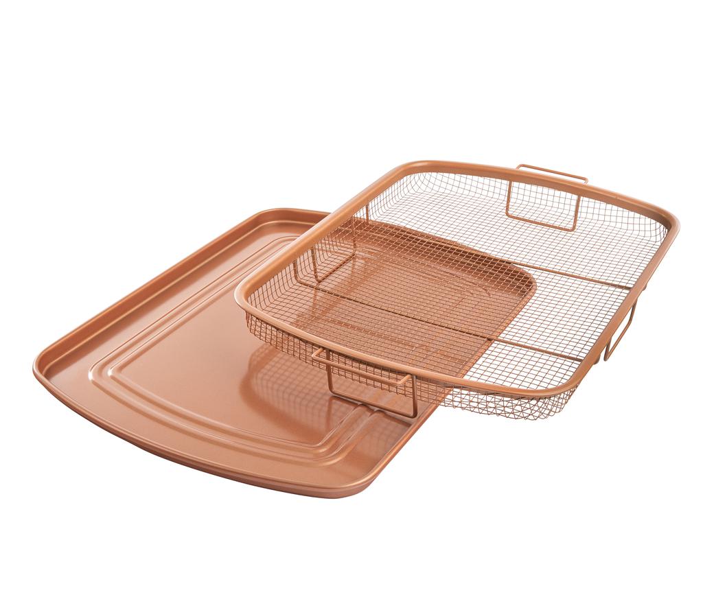 Bandeja Gotham Steel Pro Crisper Tray Xl Ceramica Horno 2 - Imagen 6
