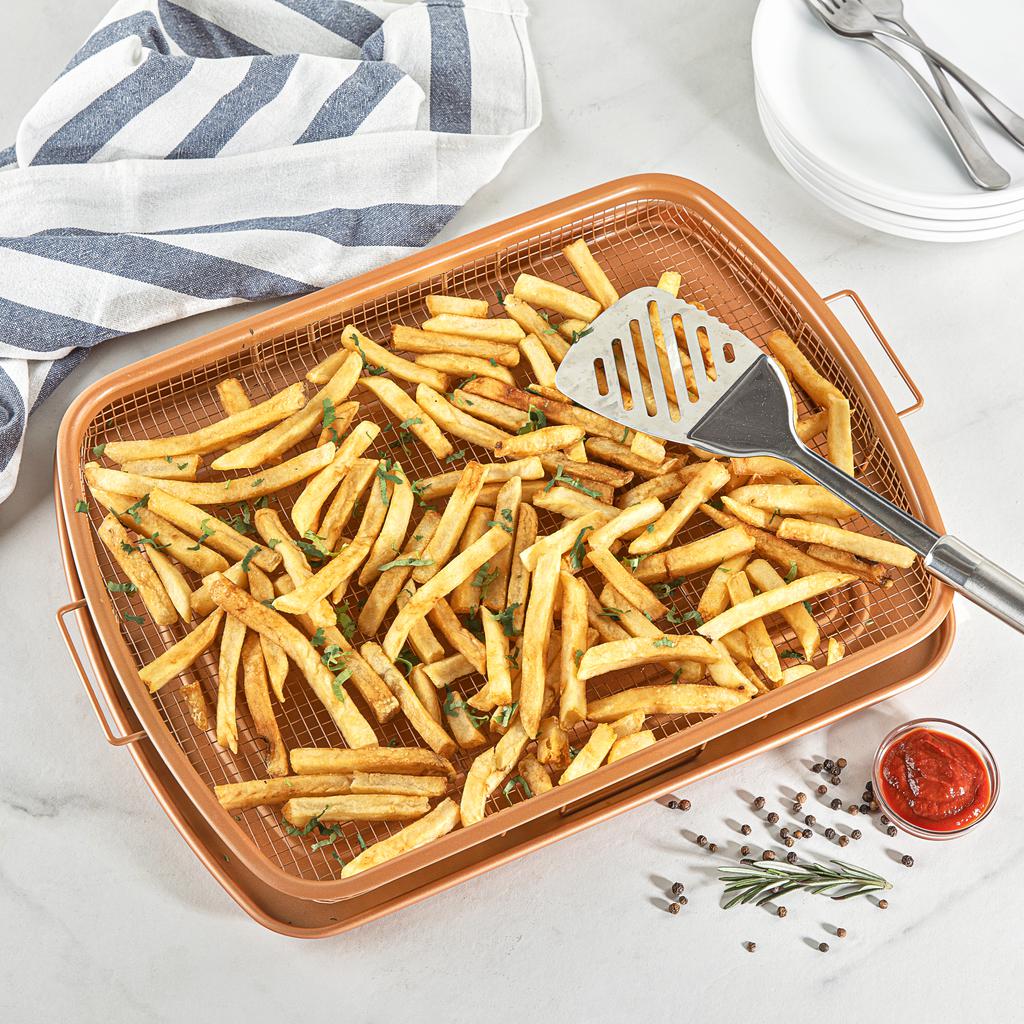 Bandeja Gotham Steel Pro Crisper Tray Xl Ceramica Horno 2 - Imagen 3