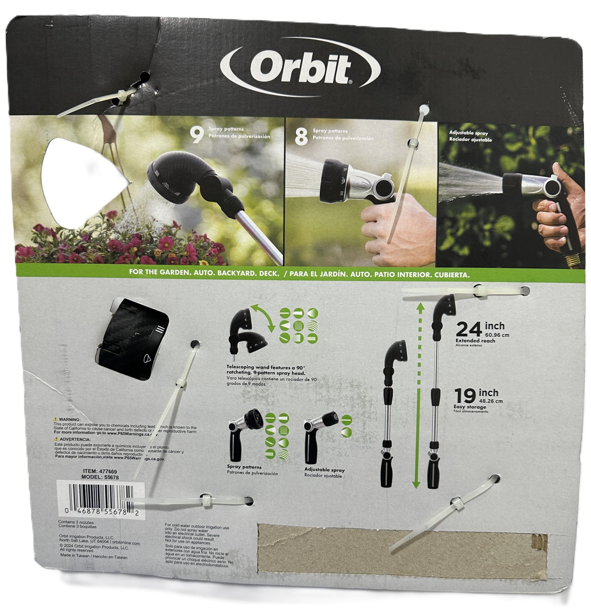 ORBIT JUEGO DE RIEGO X 3 BOQUILLAS JARDIN PATIO MANGUERA - Imagen 11