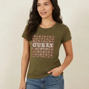 BLUSA GUESS VERDE ESTAMPADO TALLA XS