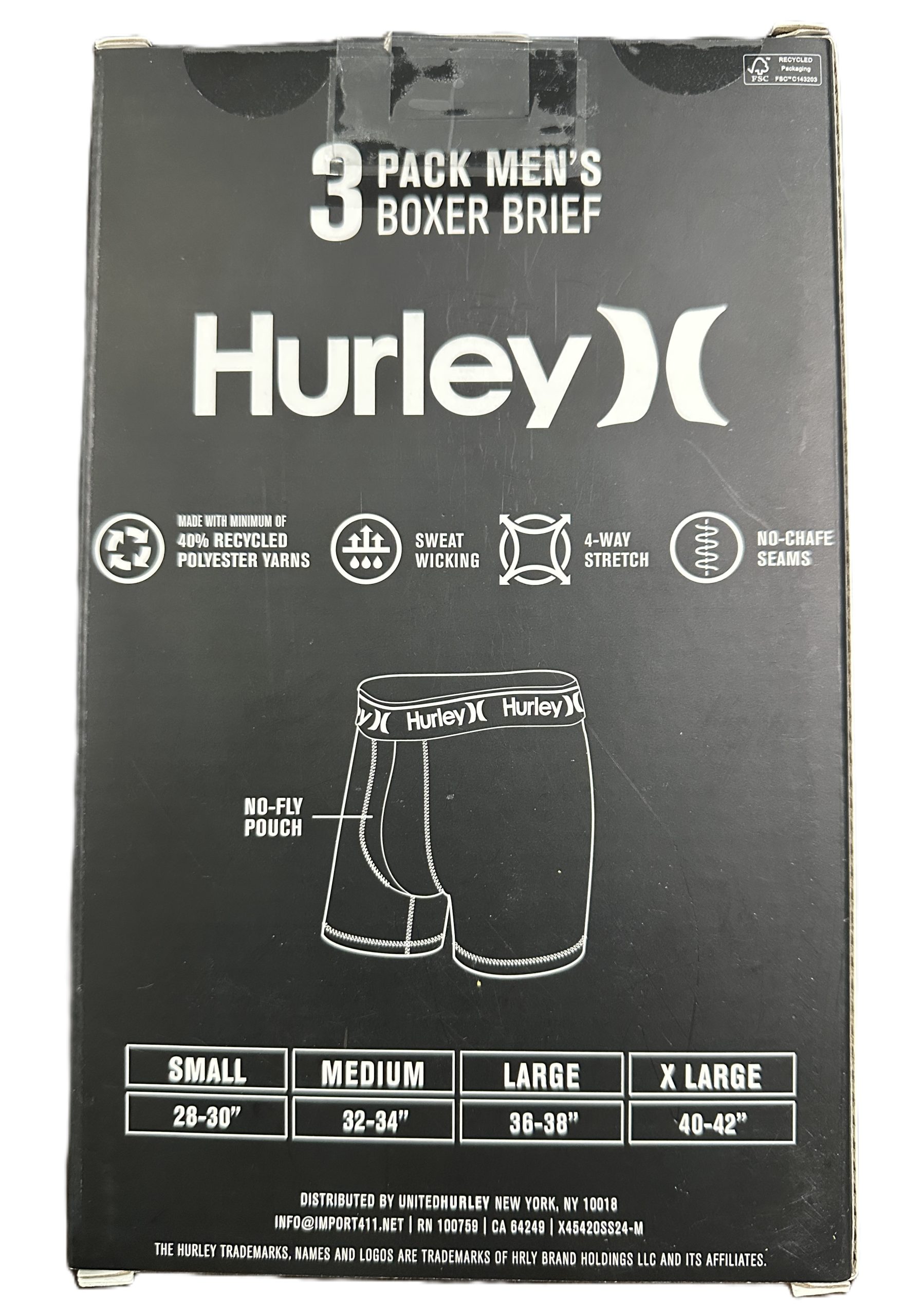 BOXER BRIEF HURLEY REGRIND PAQ X 3 TALLAS L / XL - Imagen 2