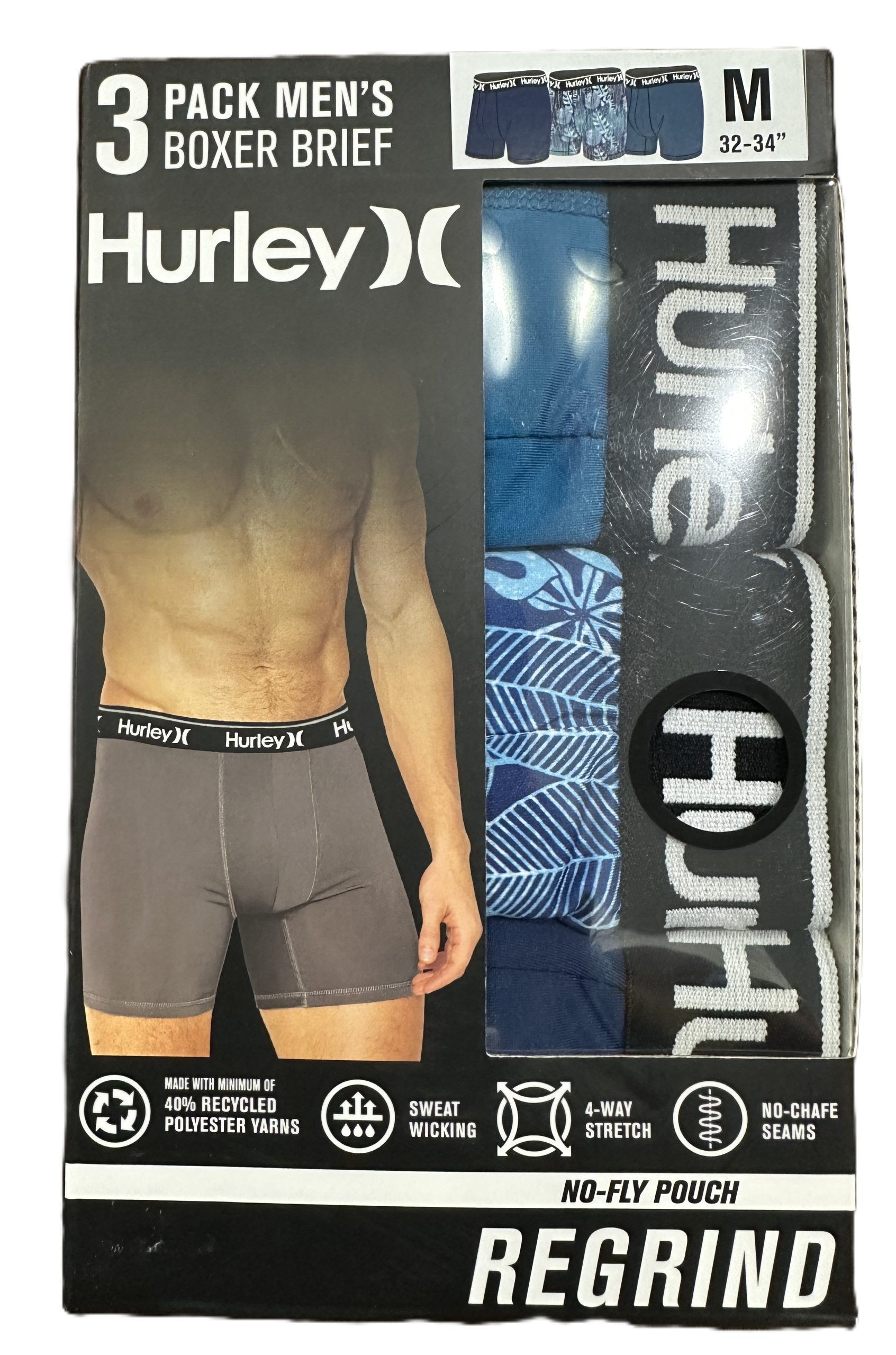 BOXER BRIEF HURLEY REGRIND PAQ X 3 TALLAS L / XL - Imagen 5