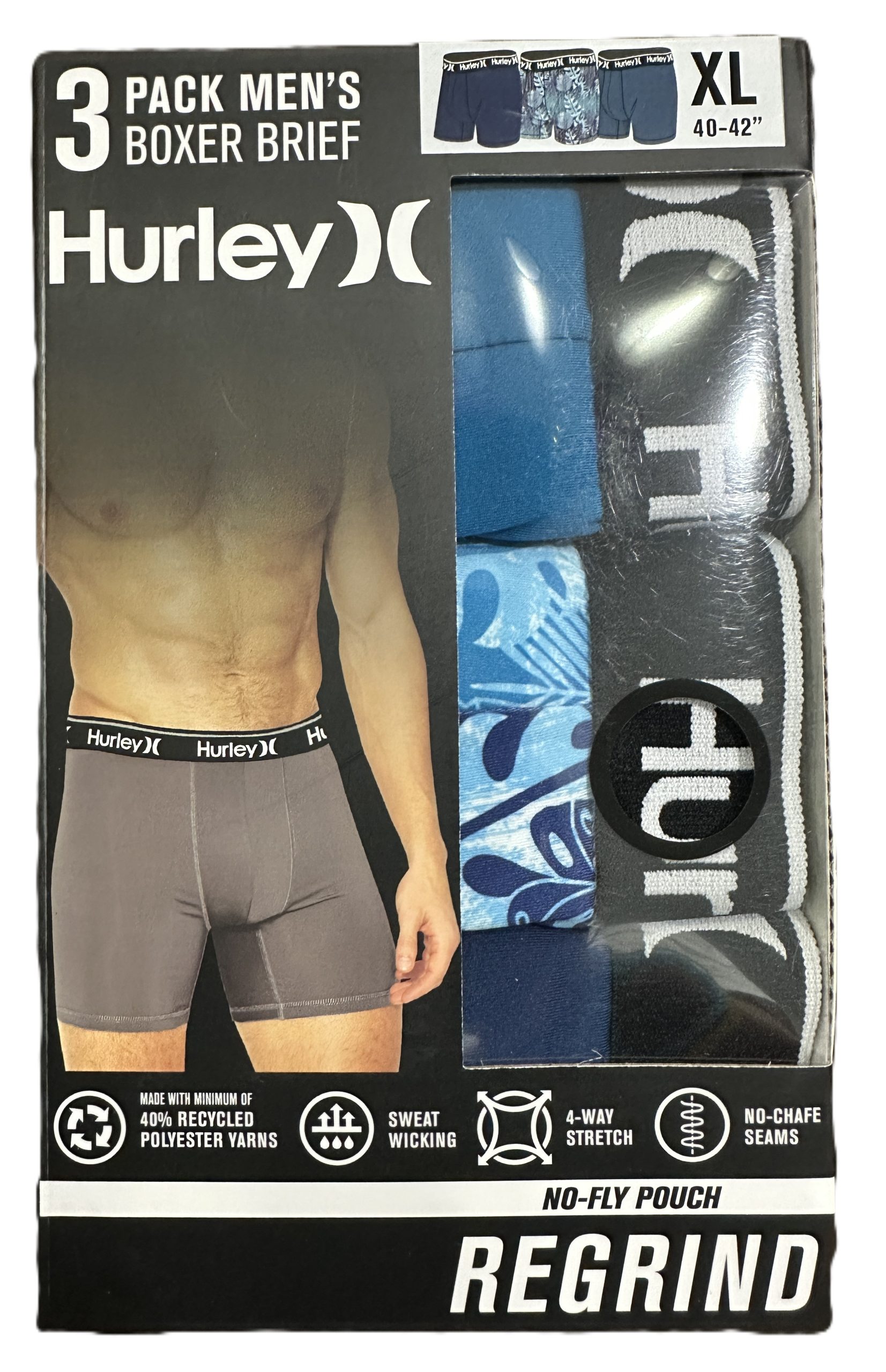 BOXER BRIEF HURLEY REGRIND PAQ X 3 TALLAS L / XL - Imagen 7