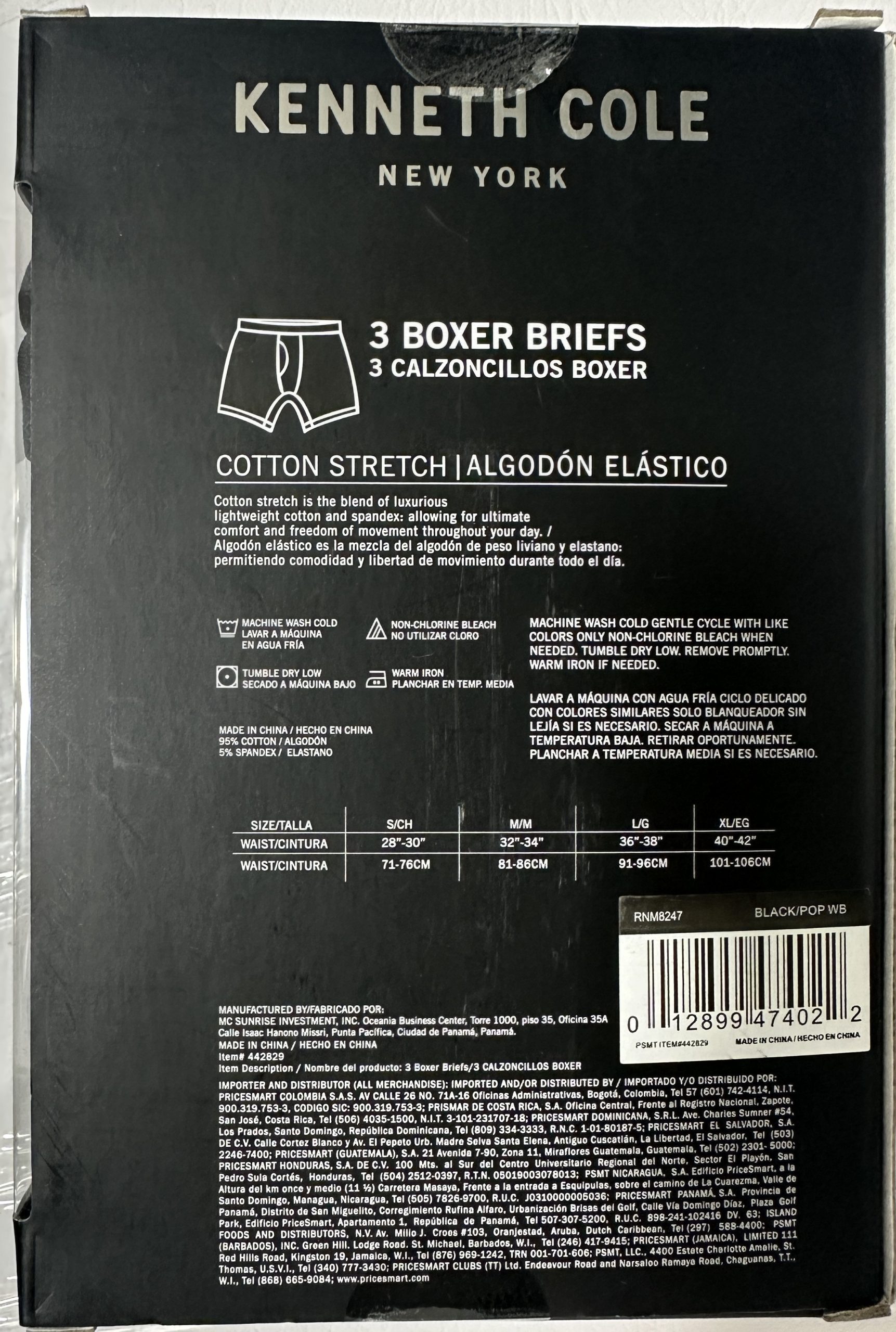 Boxer Kenneth Cole New York Brief Algodon Elastico Paq x3 Talla M - Imagen 6