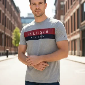 Camiseta Tommy Hilfiger Estampado Cuello Redondo GRIS M