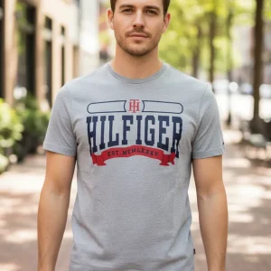 Camiseta Tommy Hilfiger Estampado Cuello Redondo GRIS M