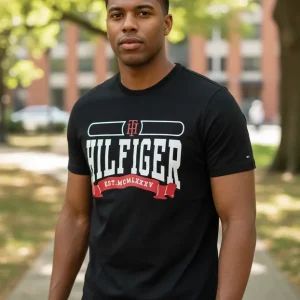 Camiseta Tommy Hilfiger Estampado Cuello Redondo NEGRO M