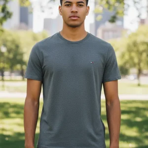 Camiseta Tommy Hilfiger Cuello Redondo Gris Oscuro 3XL