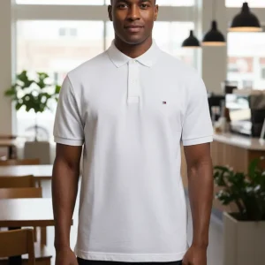 Camiseta Tommy Hilfiger Slim Fit Stretch Tipo Polo BLANCO TALLA M