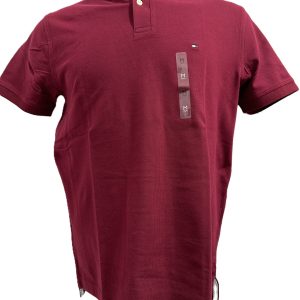 Camiseta Tommy Hilfiger Slim Fit Stretch Tipo Polo BORDO TALLA S