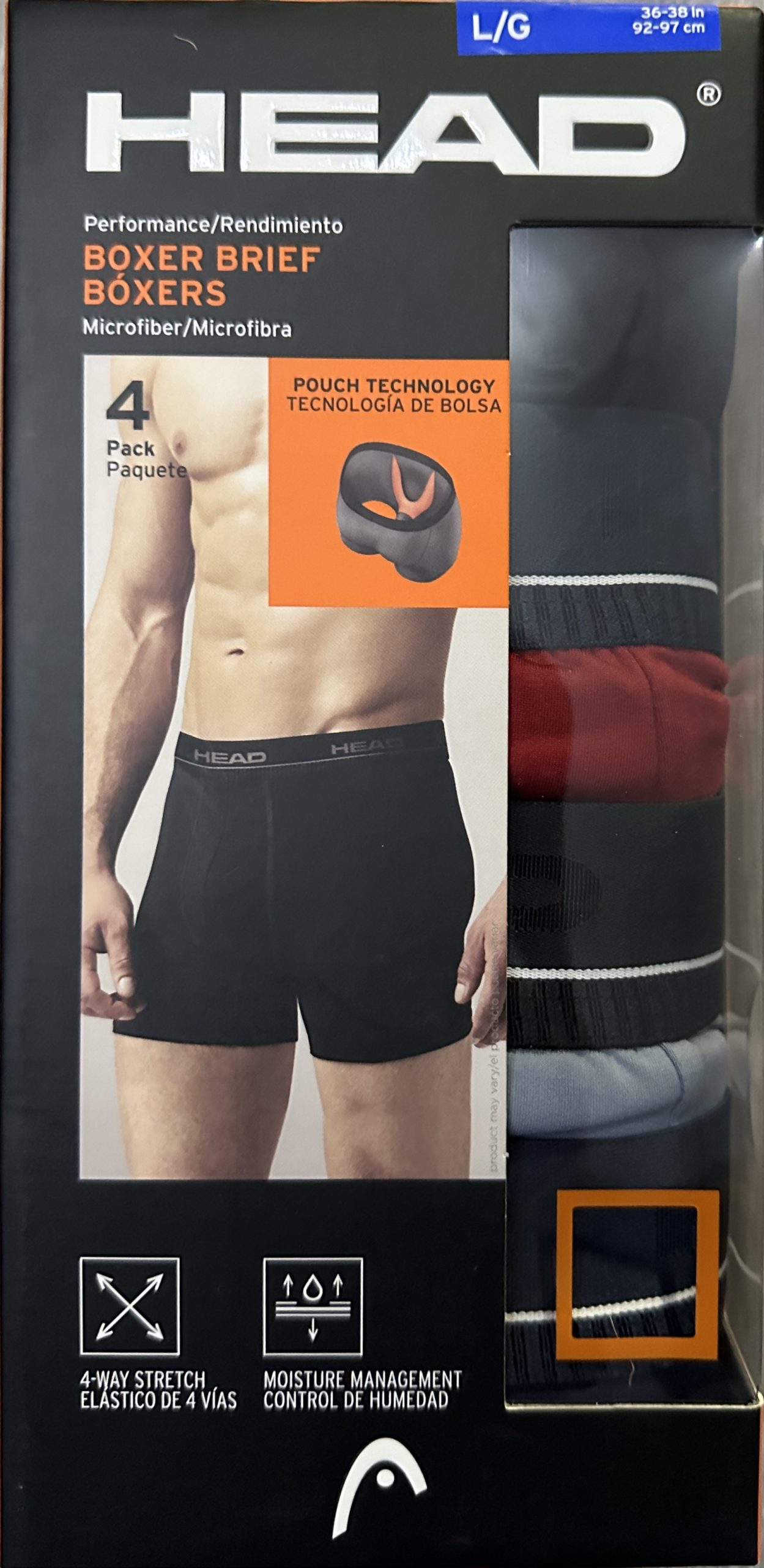 Boxer Brief Head Microfibra Elastico Paq X4 Talla Xl