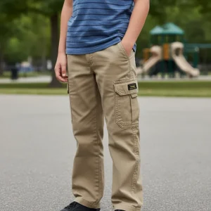Pantalon Wrangler Cargo Cintura Ajustable Bota Recta Niño T7