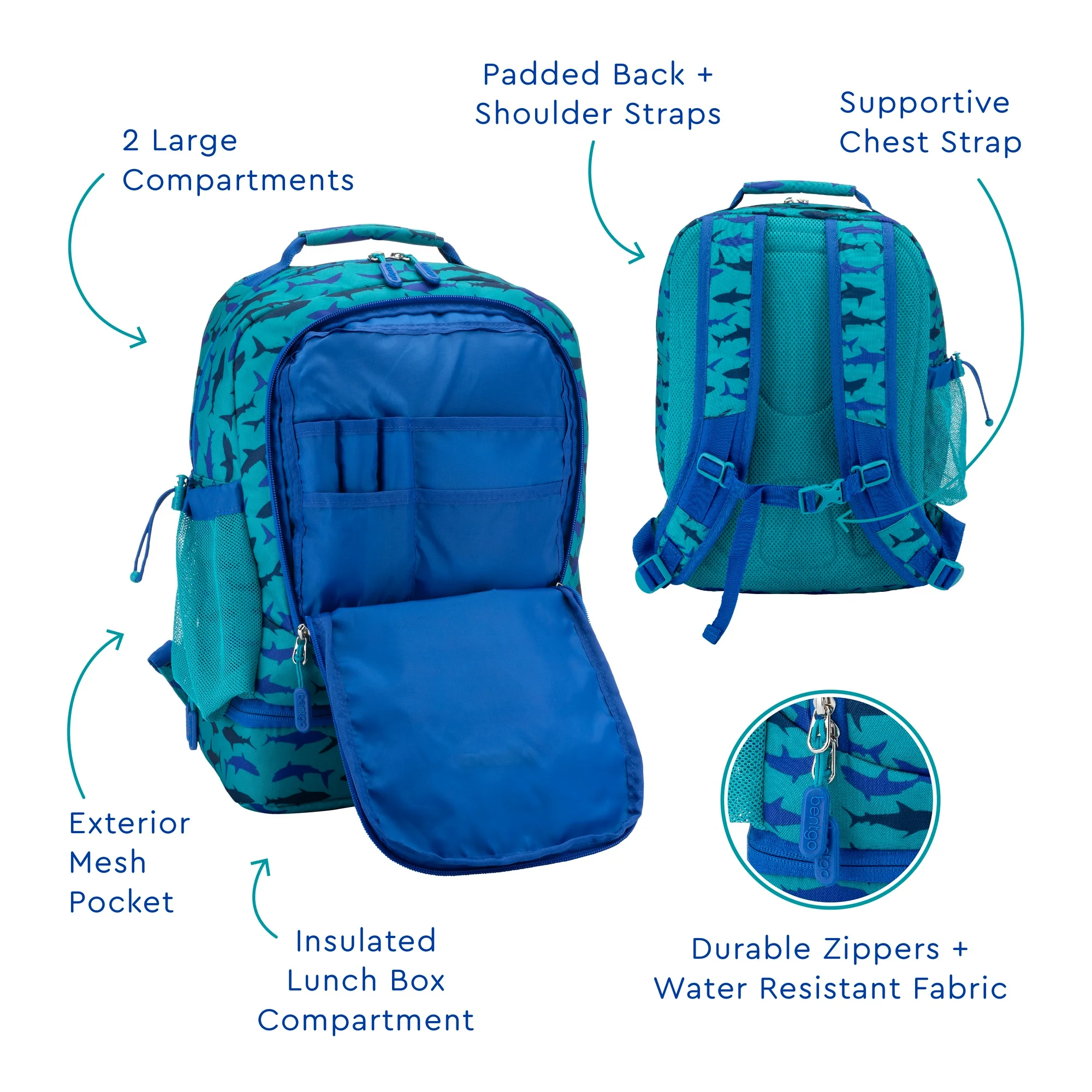 Mochila Bentgo Maletin infantil 2en1 con espacio Bolsa almuerzo - Imagen 10