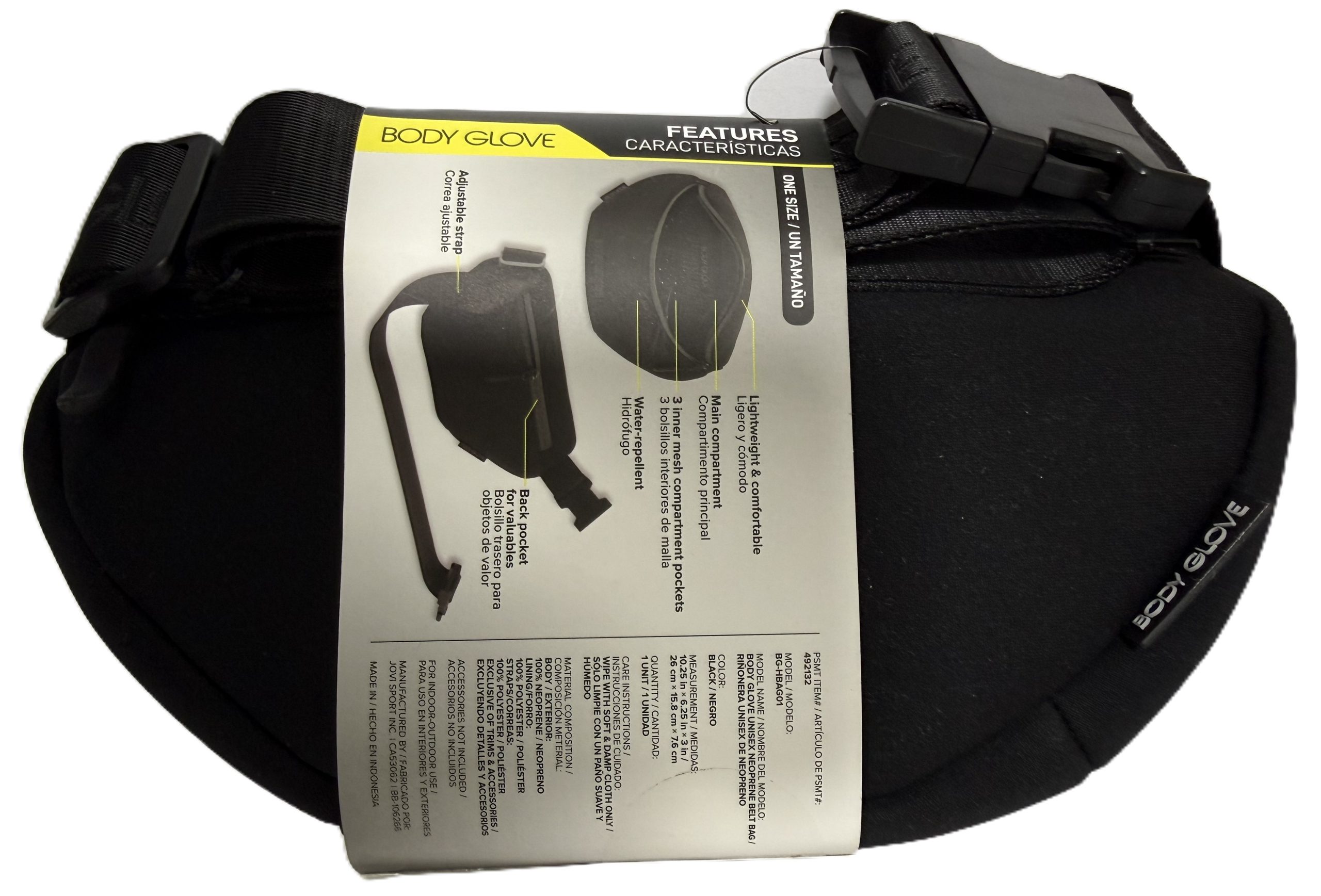 Riñonera Body Glove Neopreno Resistente Al Agua Unisex Negro - Imagen 11