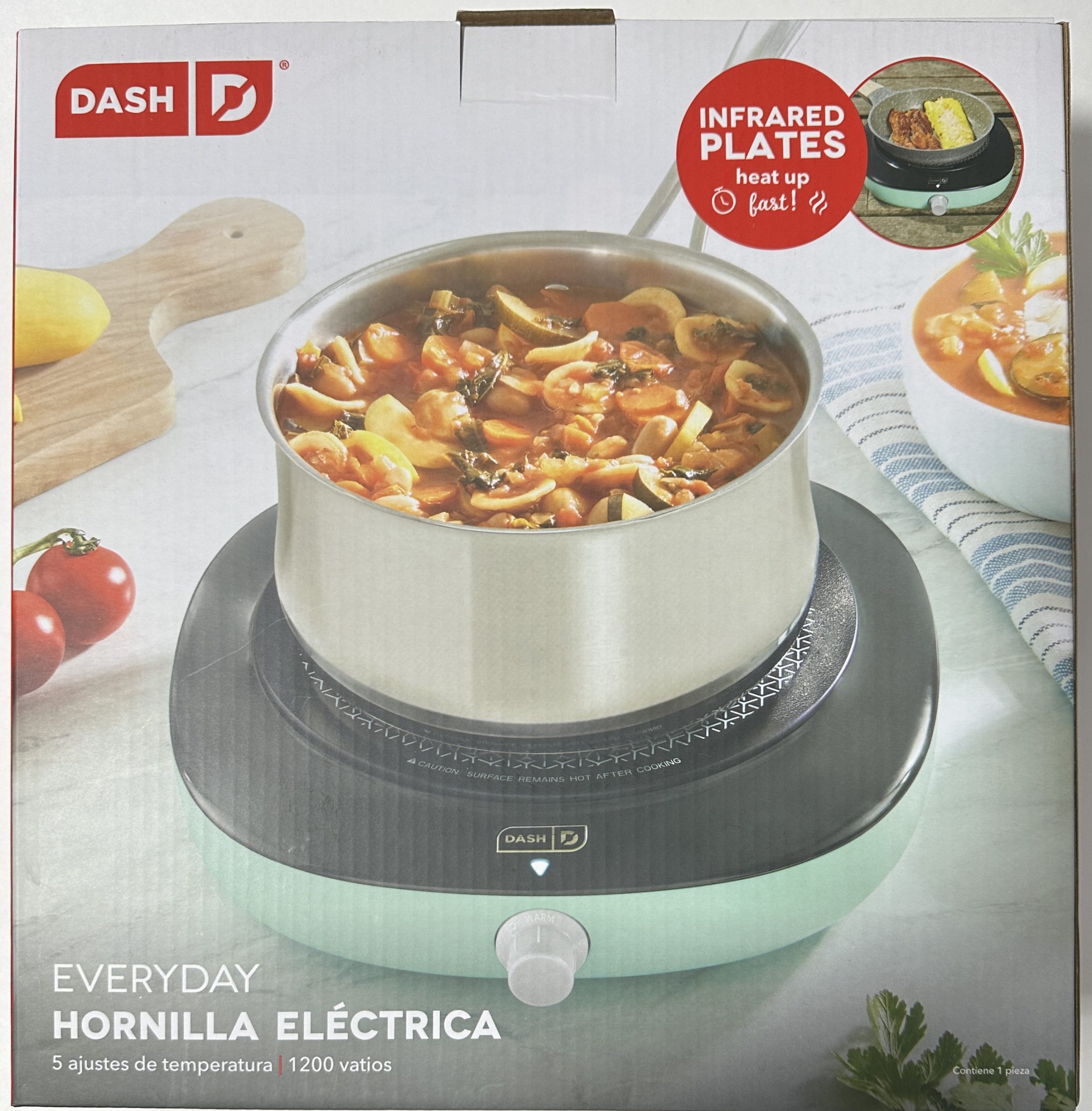 Hornilla Electrica Boquilla Dash 5 ajustes temp 1200w INFRAROJO - Imagen 3