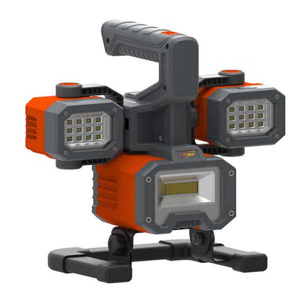 Lampara Epower360 Recargable 3 Focos Led Linterna 2000 Lum Led Negro-rojo - Imagen 7