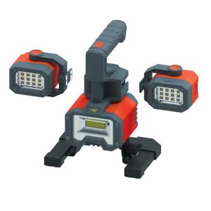 Lampara Epower360 Recargable 3 Focos Led Linterna 2000 Lum Led Negro-rojo