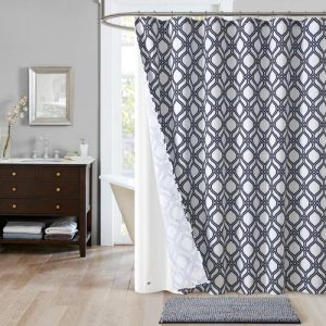 Juego de Baño Essential Spa 4 piezas cortina alfombra forro ganchos