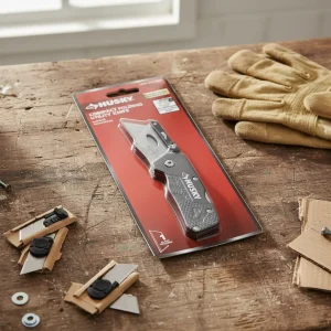 BISTURI HUSKY CUCHILLA MULTIUSO PLEGABLE Y COMPACTA