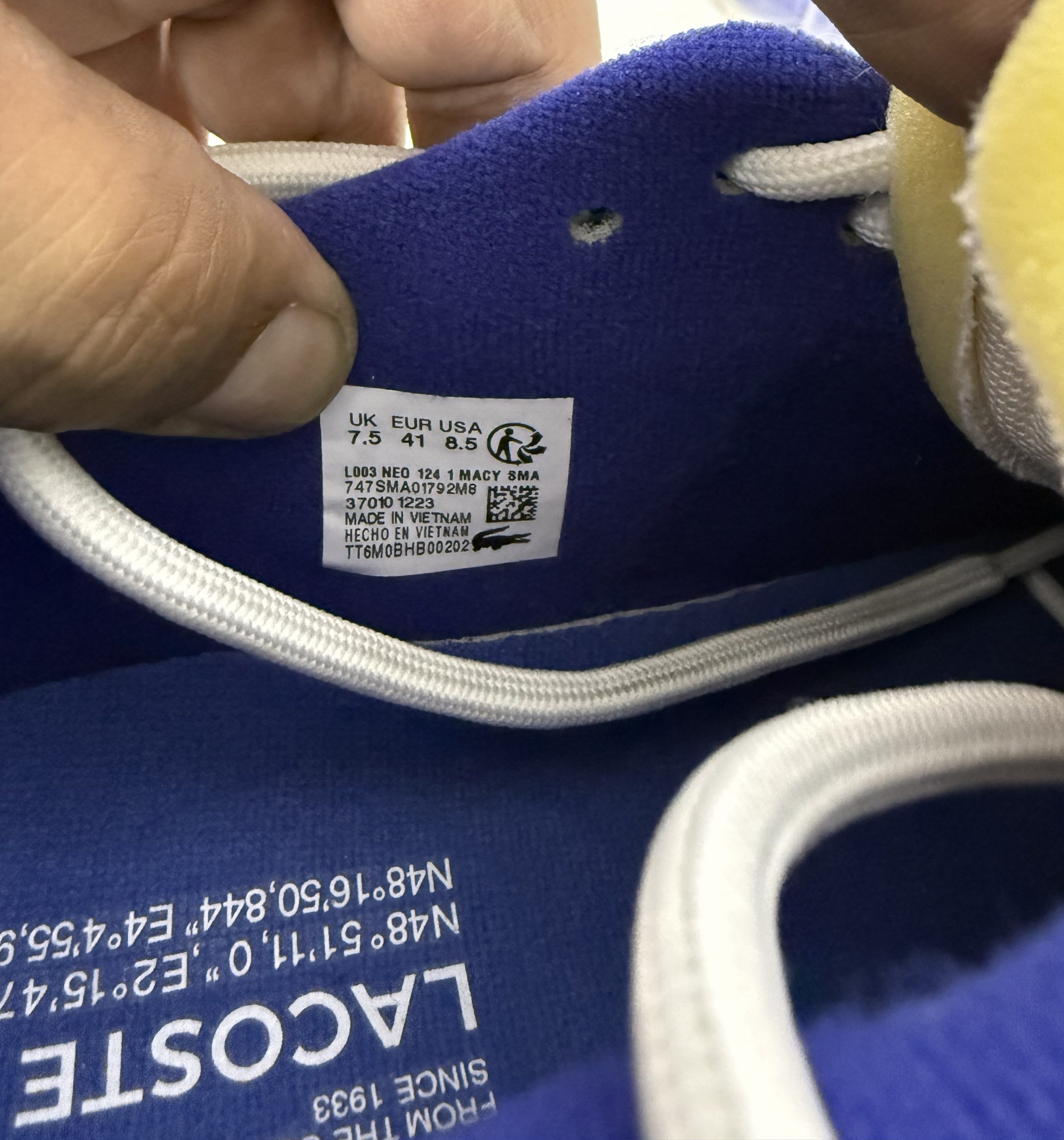 TENIS LACOSTE L003 NEO LACE UP EUR41 US8.5 26 CMS - Imagen 10