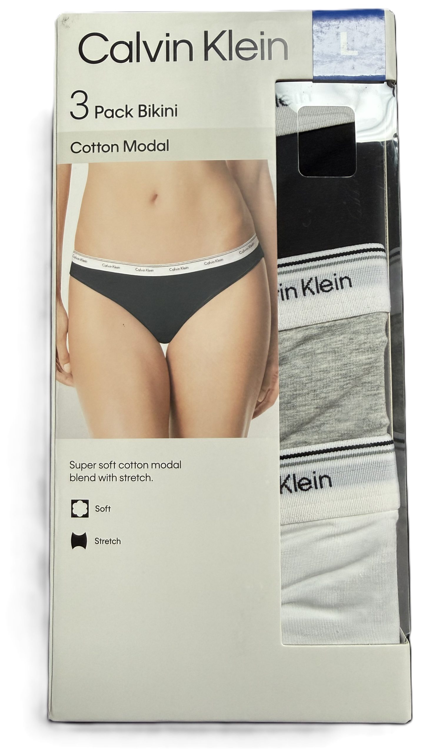 PANTIES CALVIN KLEIN BIKINI STRETCH PACK X3 TALLA L
