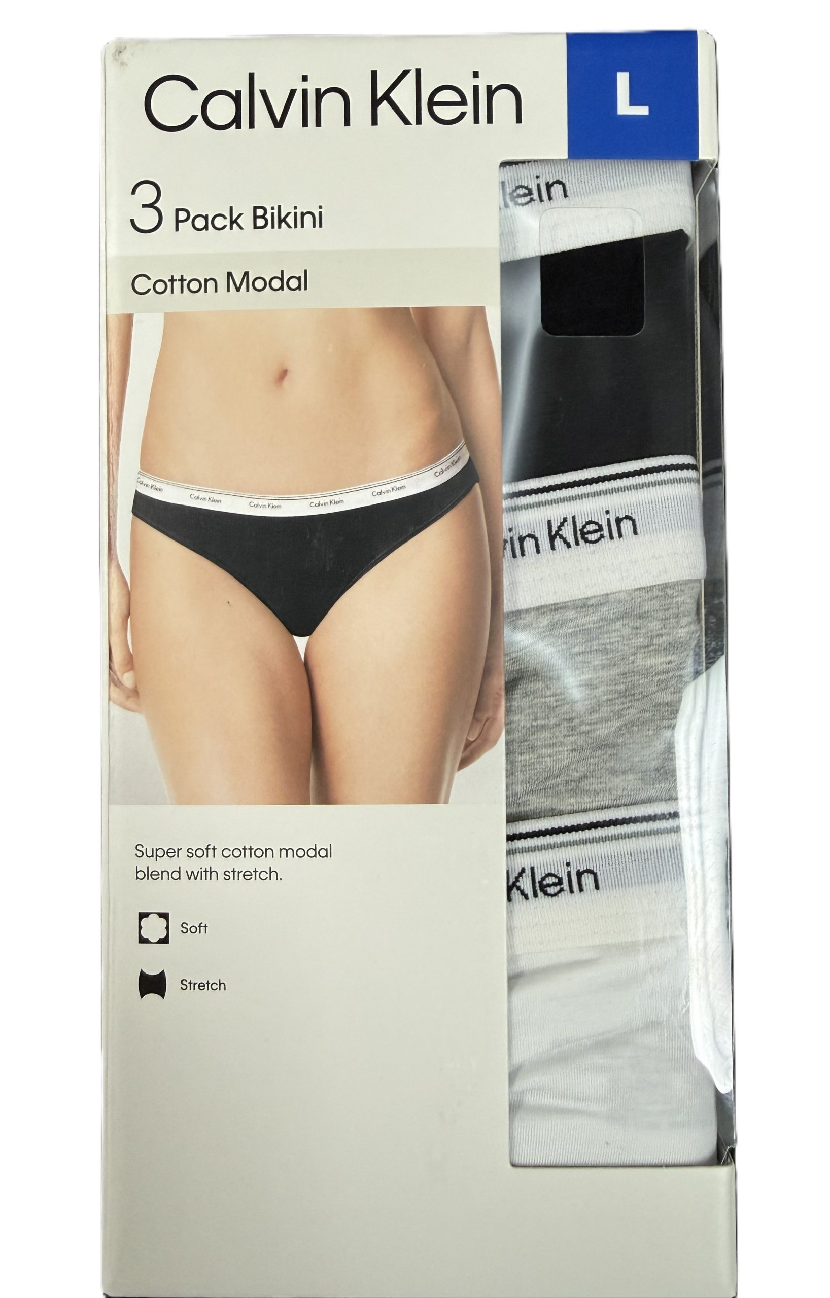 PANTIES CALVIN KLEIN BIKINI STRETCH PACK X3 TALLA L - Imagen 3