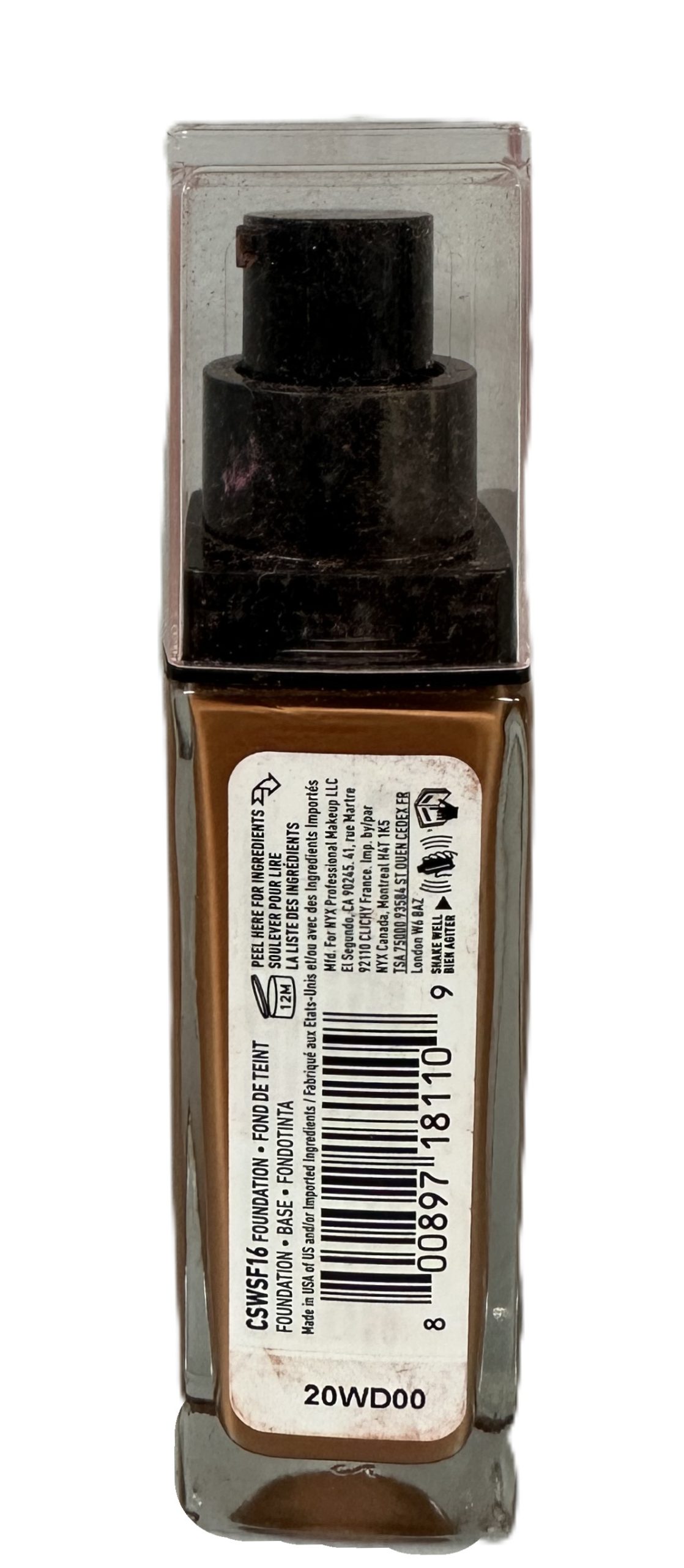 Nyx Professional Makeup Base Maquillaje Liquida 20 MAHOGANY - Imagen 4