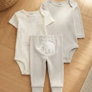 Set Carter's 2 Bodies Y Pantalon Elefante Unisex 24m