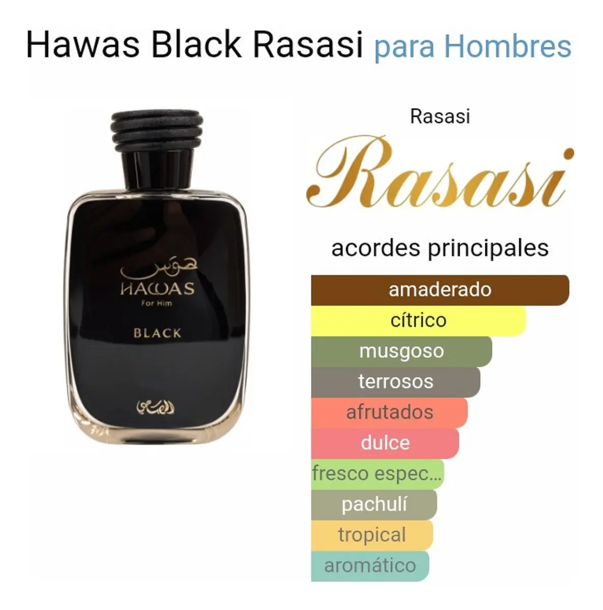 Rasasi Hawas Black 100ml Eau De Parfum Spray Para Hombre - Imagen 4