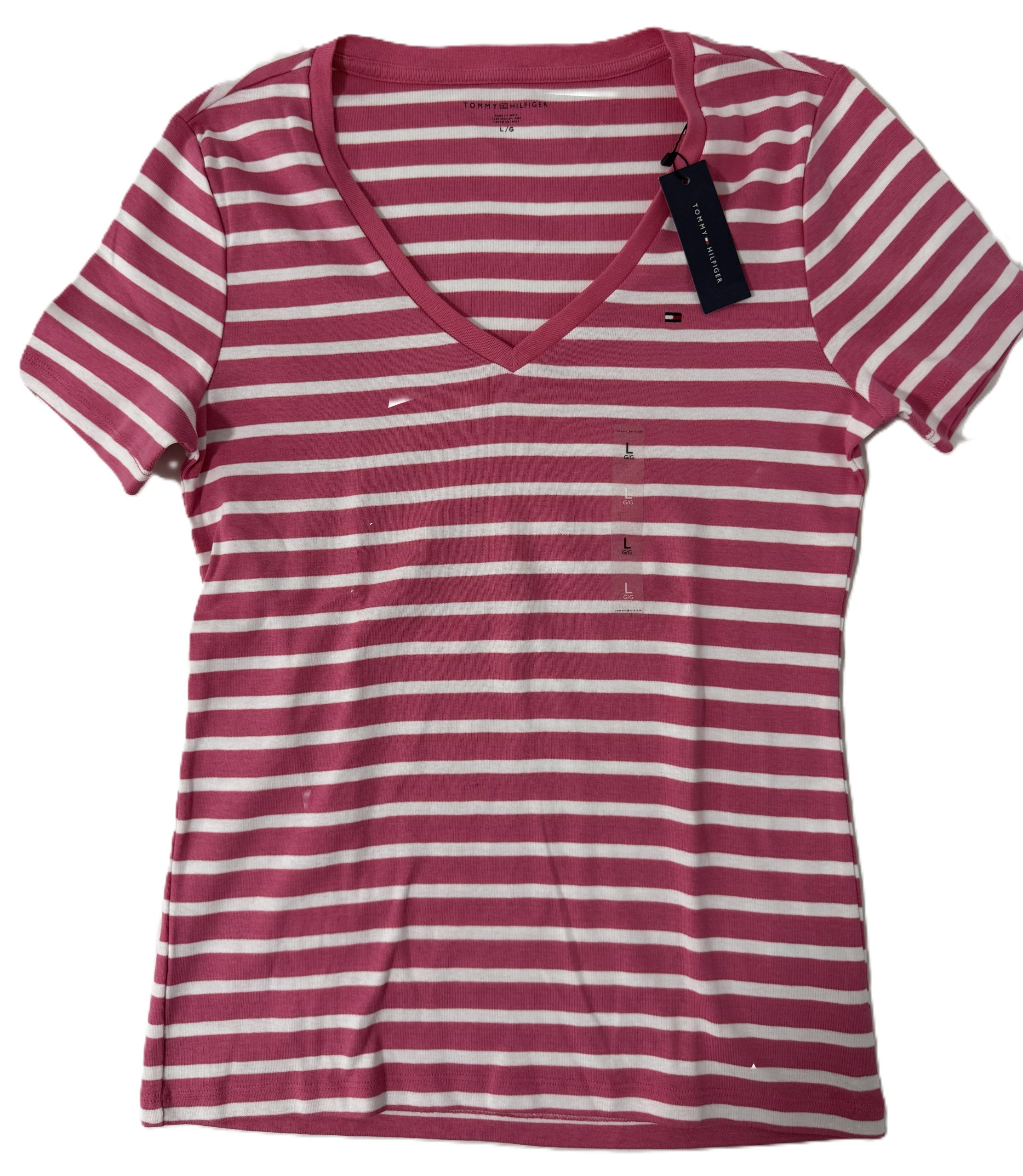 Blusa Tommy Hilfiger Mujer Cuello V Rayas Talla Xl