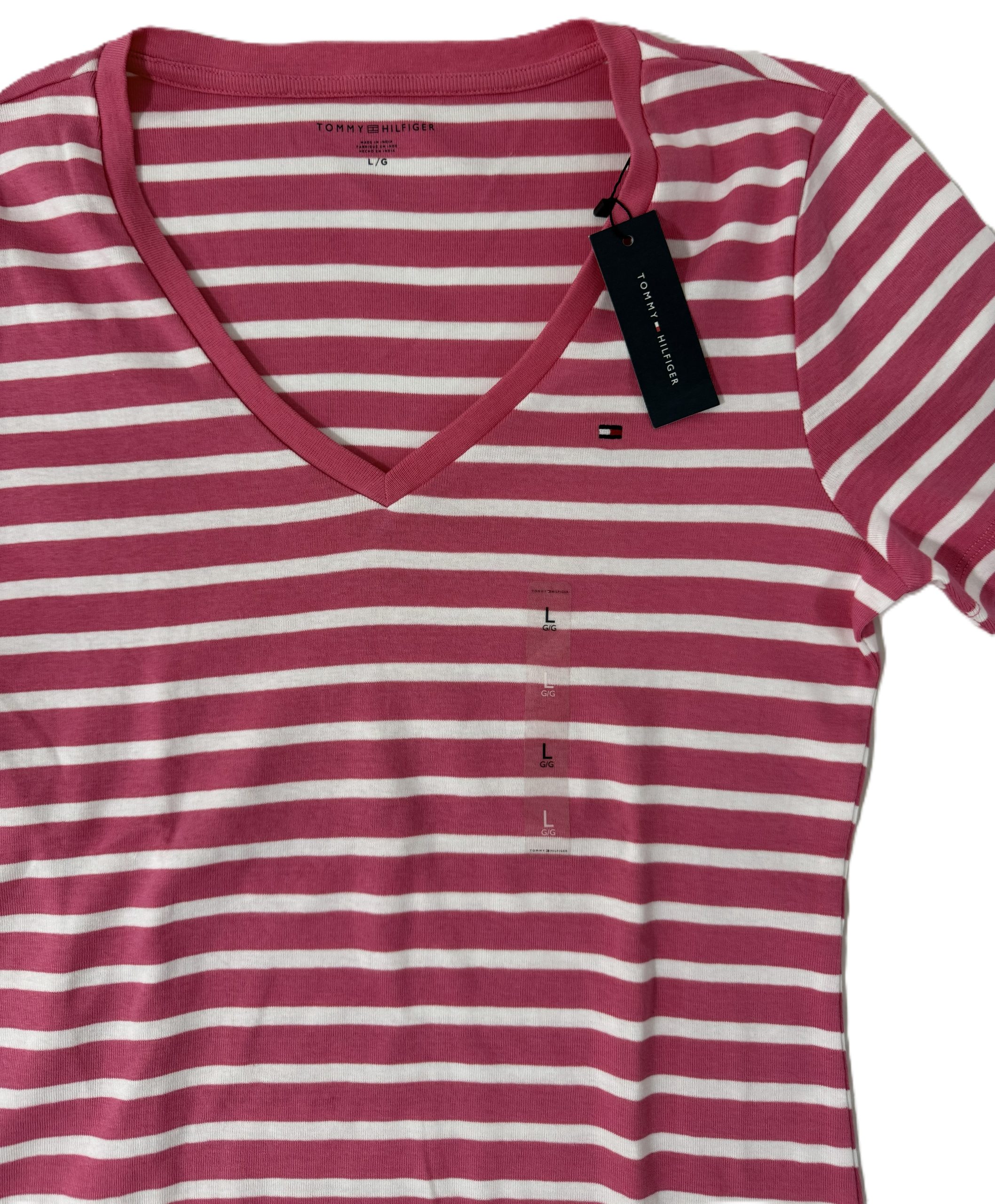 Blusa Tommy Hilfiger Mujer Cuello V Rayas Talla Xl - Imagen 5