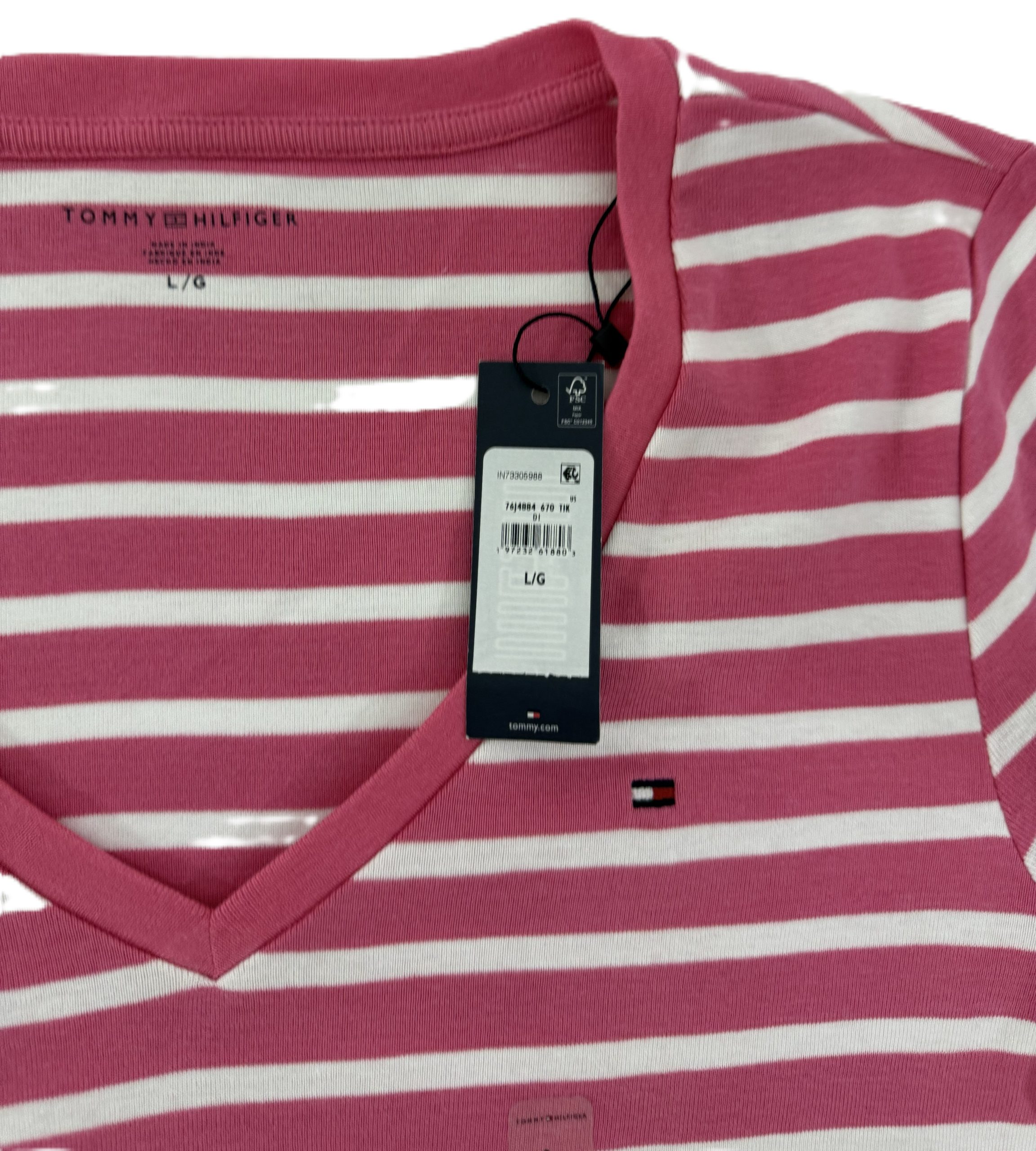 Blusa Tommy Hilfiger Mujer Cuello V Rayas Talla Xl - Imagen 6