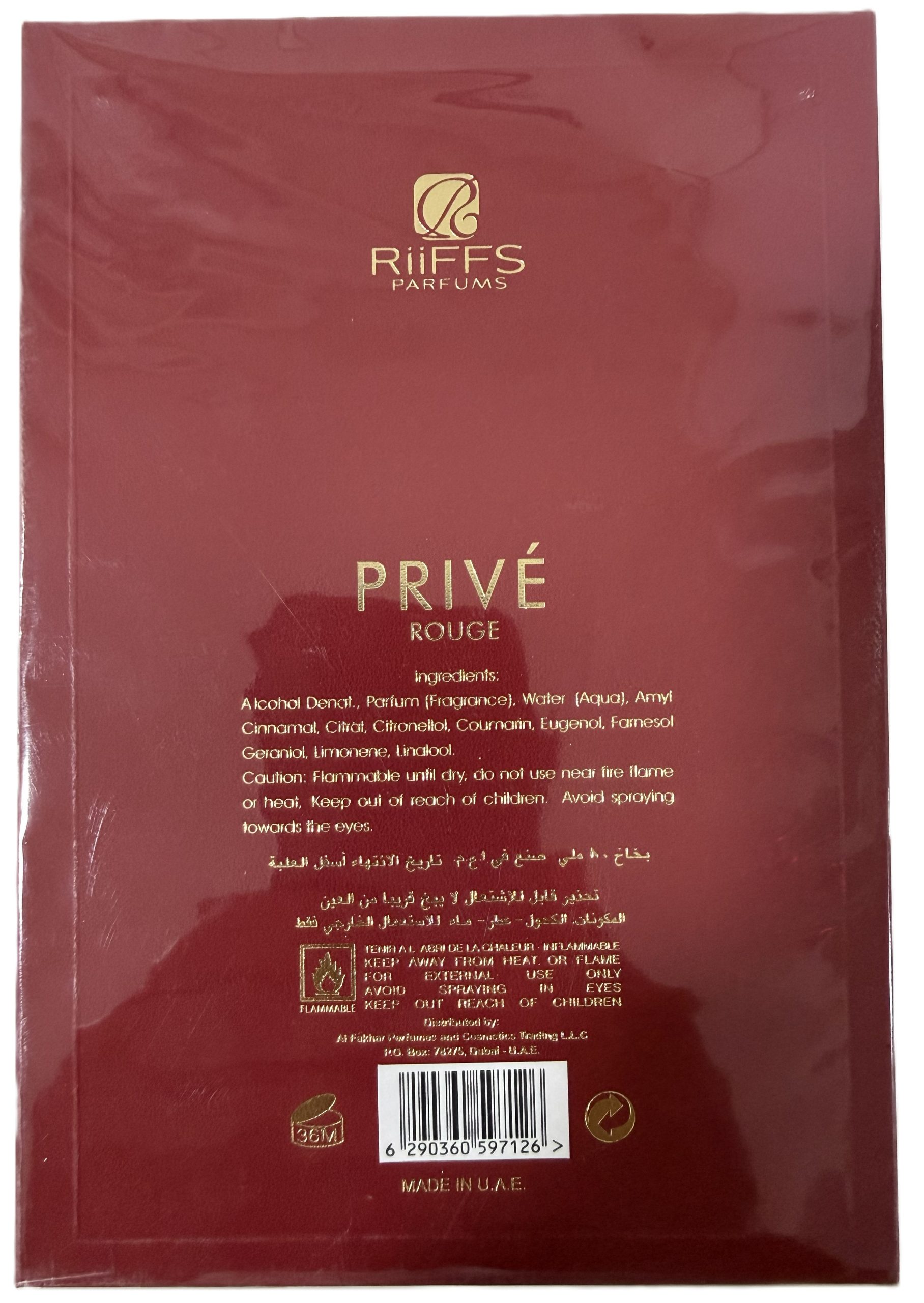 Riiffs Privé Exclusive Rouge Eau De Parfum 80 Ml Unisex - Imagen 3