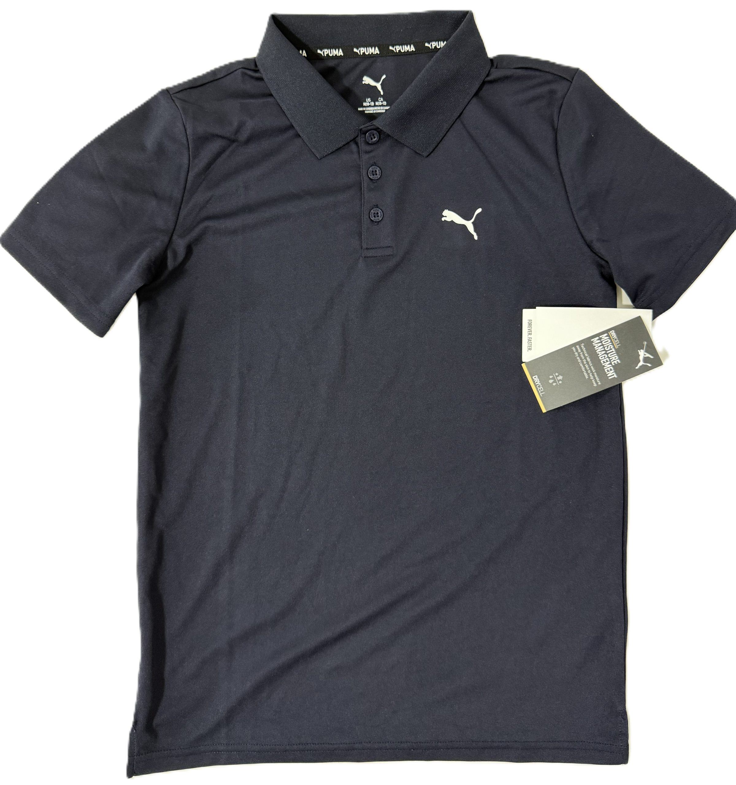 Camiseta Tipo Polo Puma Drycell Para Niños Talla M 10-12