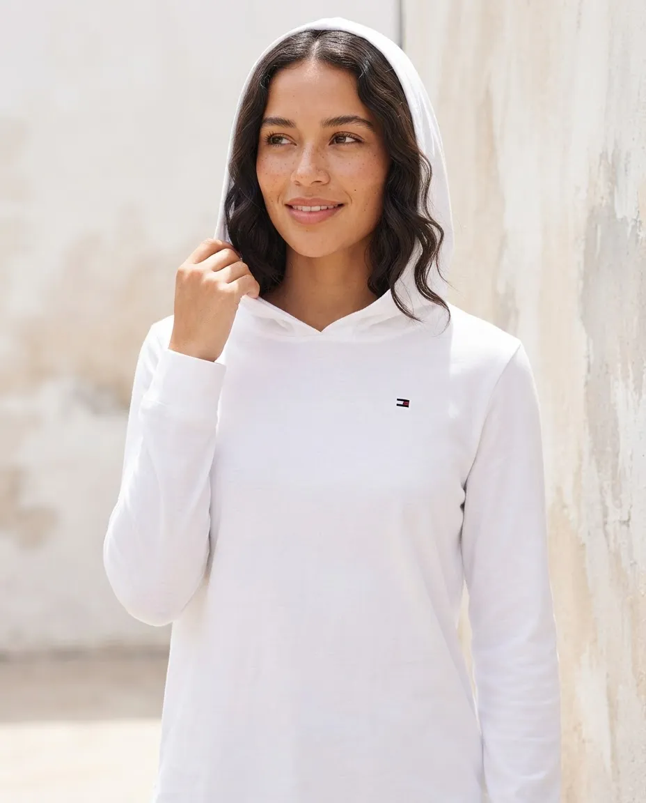 Buzo Tommy Hilfiger Con Capucha Niña Talla M 8 10 Años M Blanco